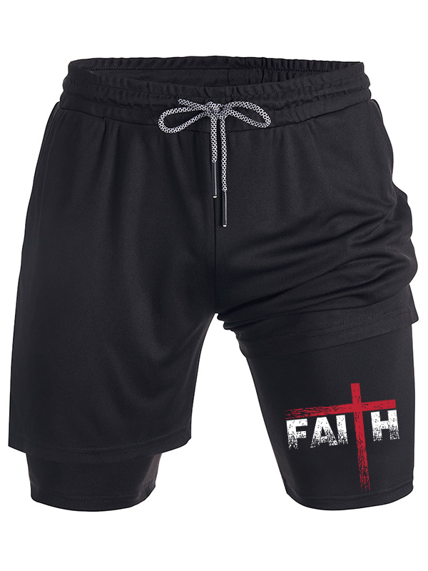 Faith Cross Christian Performance Shorts