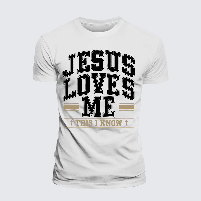 Jesus Love Me This I Know Jesus God Christian Premium Mercerized Cotton Tee