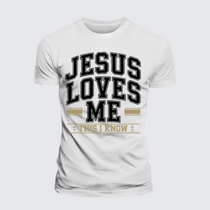 Jesus Love Me This I Know Jesus God Christian Premium Mercerized Cotton Tee