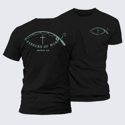 Fishers Of Men Jesus God Christian Premium Mercerized Cotton Tee