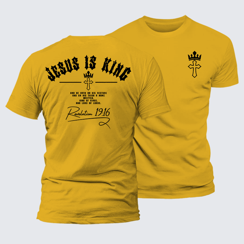 Jesus Is King Jesus God Christian Premium Mercerized Cotton Tee