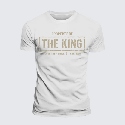 Property of The king 1 Cor. 6:20 Jesus God Christian Premium Mercerized Cotton Tee