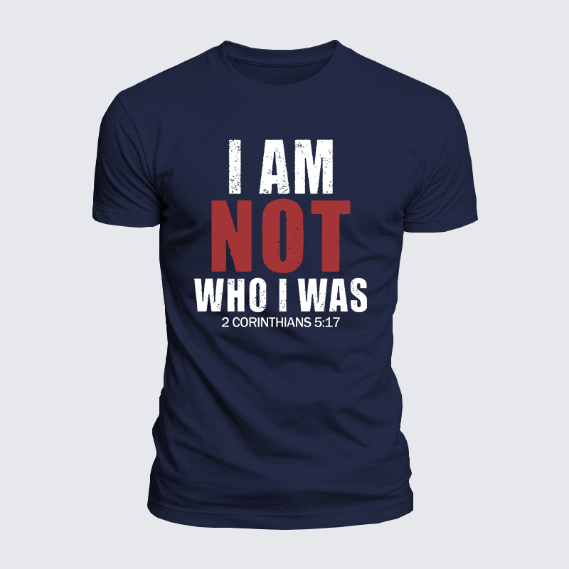 I Am Not Who I Was Jesus God Christian  – Luxe Mercerized Interlock Cotton Tee