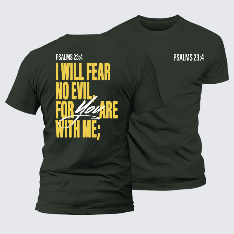 Fear No Evil Jesus God Christian Premium Mercerized Cotton Tee