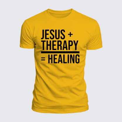Jesus Therapy Healing Jesus God Christian  – Luxe Mercerized Interlock Cotton Tee