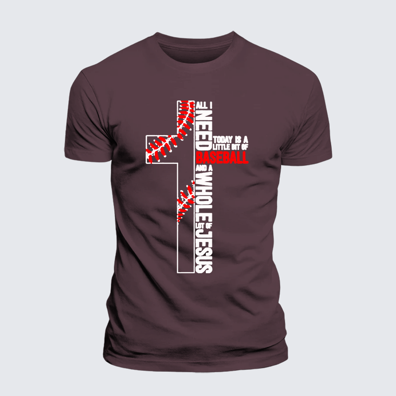 I Need Baseball And Jesus Jesus God Christian Premium Mercerized Cotton Tee