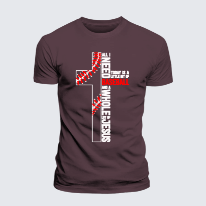 I Need Baseball And Jesus Jesus God Christian Premium Mercerized Cotton Tee