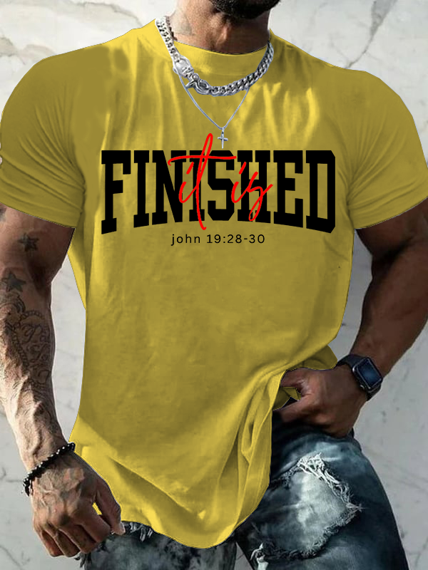 It Is Finished Jesus God Christian Cotton T-Shirt