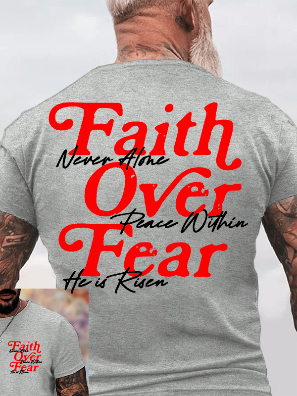 Faith Over Fear Jesus God Christian Cotton T-Shirt