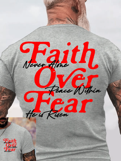 Faith Over Fear Jesus God Christian Cotton T-Shirt