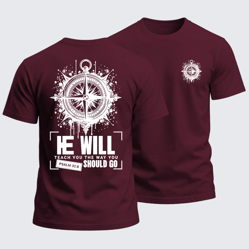 Heavyweight Cotton Tee - He Will Teach You The Way You Should Go