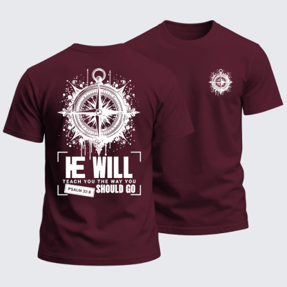 Heavyweight Cotton Tee - He Will Teach You The Way You Should Go