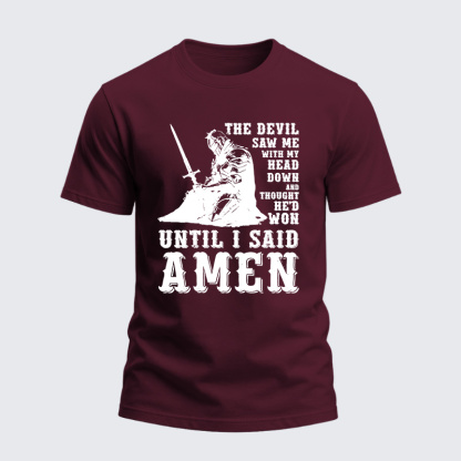 Heavyweight Cotton Tee - Head Down Until I Said Amen