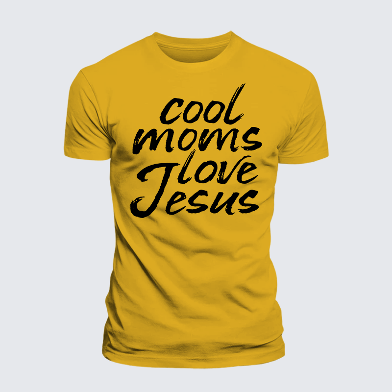 Cool Moms Love Jesus Jesus God Christian Premium Mercerized Cotton Tee