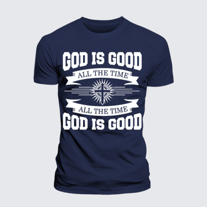 God Is Good All The Time Jesus God Christian Premium Mercerized Cotton Tee