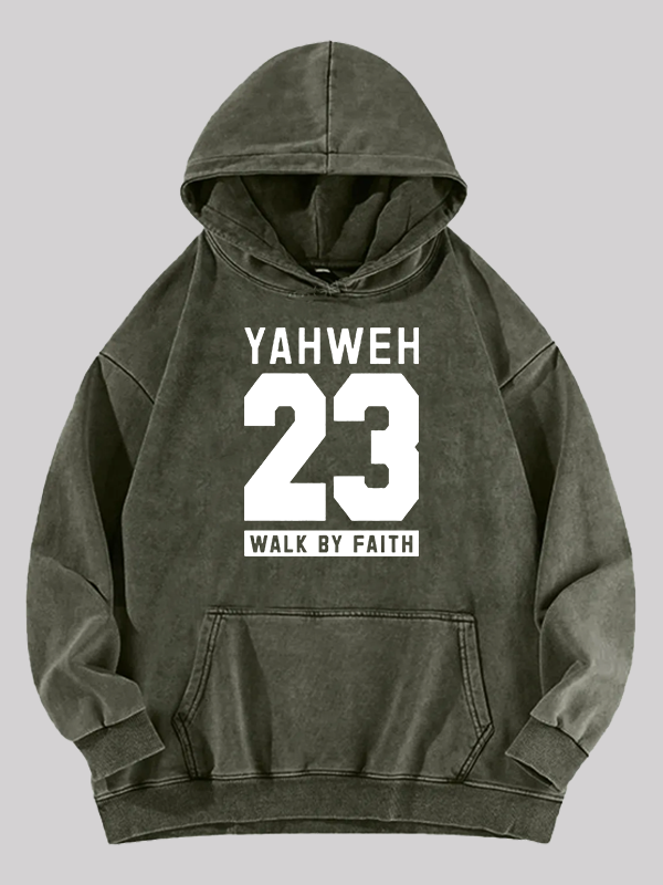 Walk By Faith Jesus God Christian Washed Hoodie