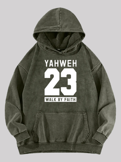 Walk By Faith Jesus God Christian Washed Hoodie