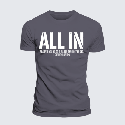 All In 1 Corinthians 10:31 Jesus God Christian Premium Mercerized Cotton Tee