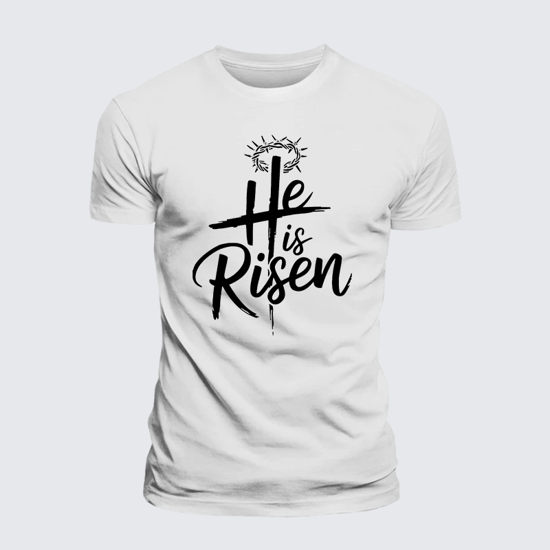 He Is Risen Jesus God Christian Premium Mercerized Cotton Tee