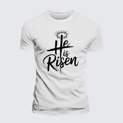 He Is Risen Jesus God Christian Premium Mercerized Cotton Tee