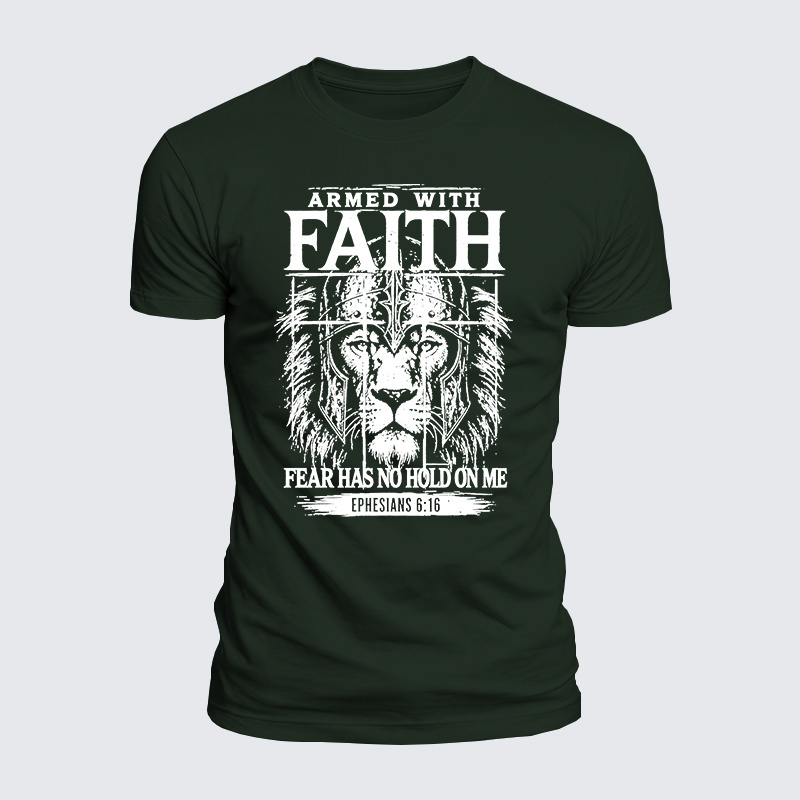 Armed With Faith Jesus God Christian  – Luxe Mercerized Interlock Cotton Tee