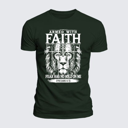 Armed With Faith Jesus God Christian  – Luxe Mercerized Interlock Cotton Tee