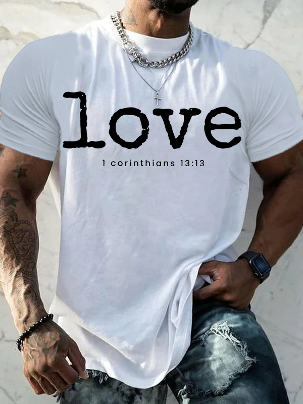 Man Of God Husband Dad Jesus God Christian Cotton T-Shirt