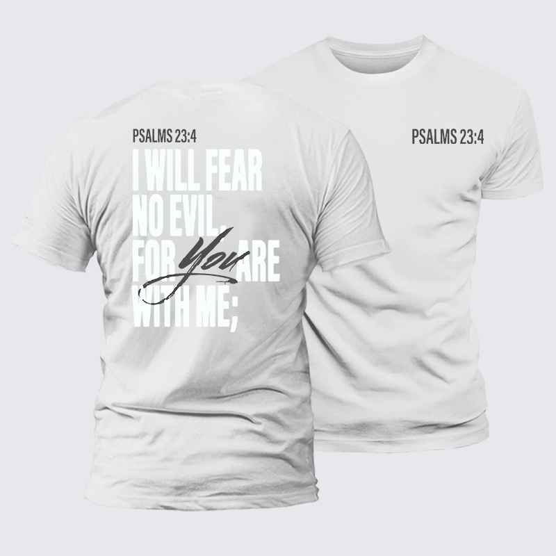 Fear No Evil Jesus God Christian Premium Mercerized Cotton Tee