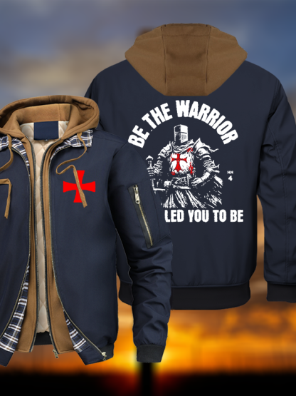 Be The Warrior God Called You To Be Warm Hooded Bomber Jacket