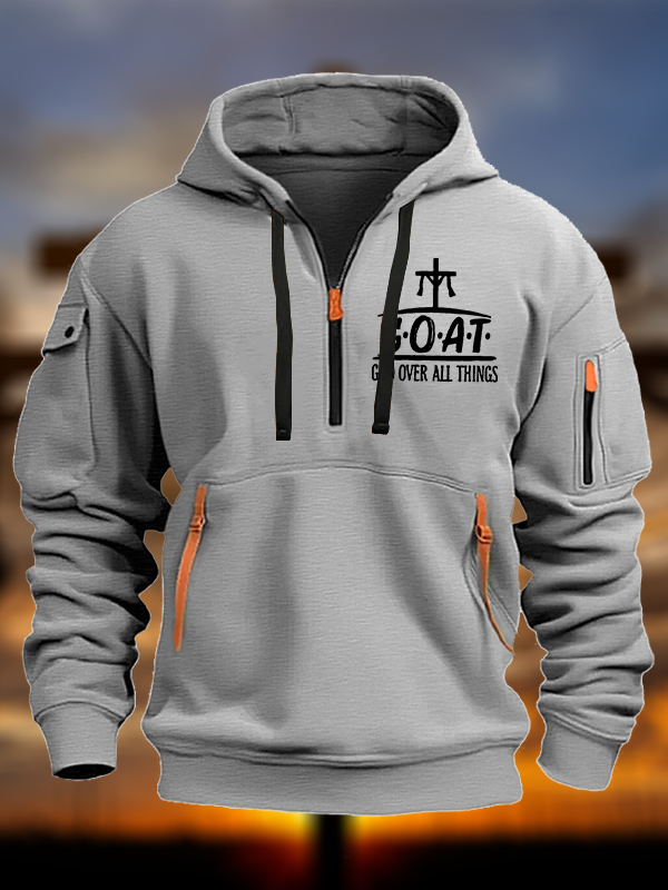 G.O.A.T God Over All Things Jesus God Christian Zipper Hoodies