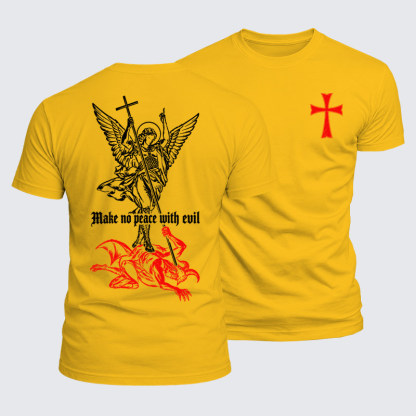 Luxe Mercerized Cotton Tee -Make No Peace with Evil – Saint Michael