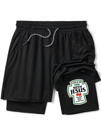 Catch Up With Jesus Christian Performance Shorts