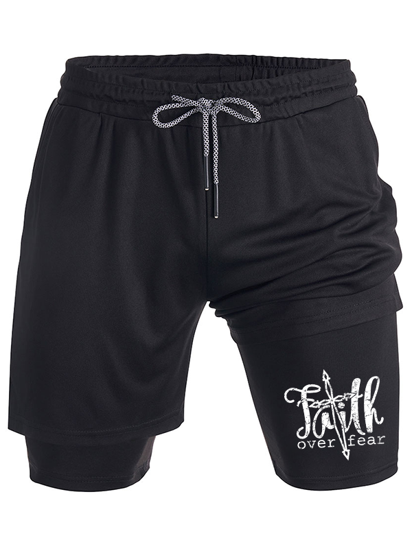 Faith Over Fear Cross Christian Performance Shorts