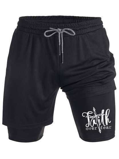 Faith Over Fear Cross Christian Performance Shorts