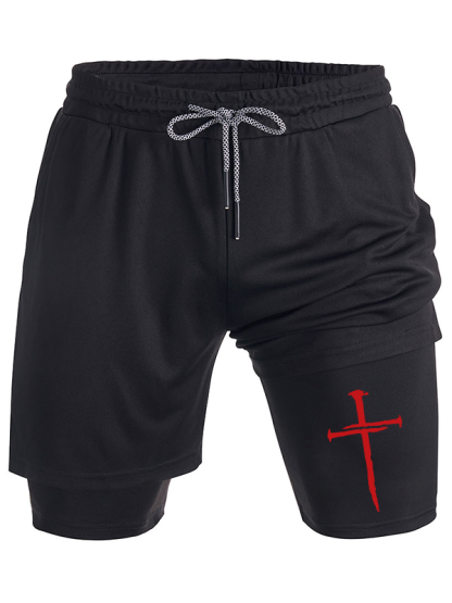 Red Cross Christian Performance Shorts
