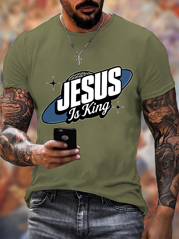 Jesus Is King Christian Cotton T-Shirt
