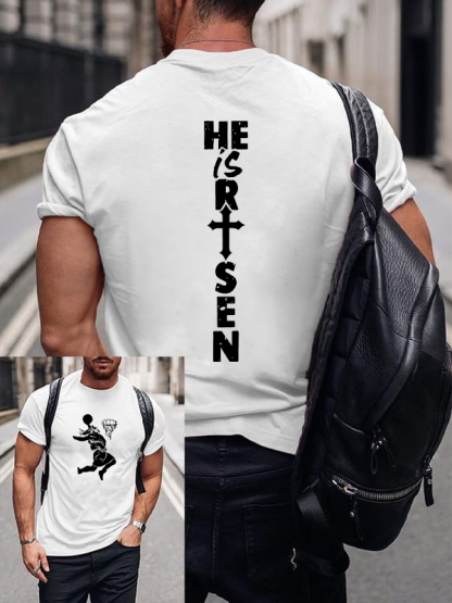 He Is Risen Christian Cotton T-Shirt
