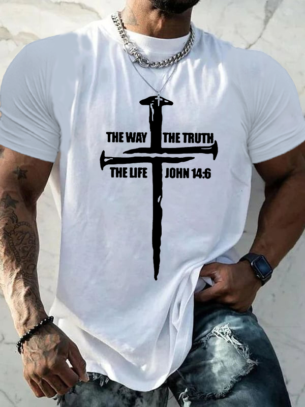 The Way The Truth The Life Christian Cotton T-Shirt