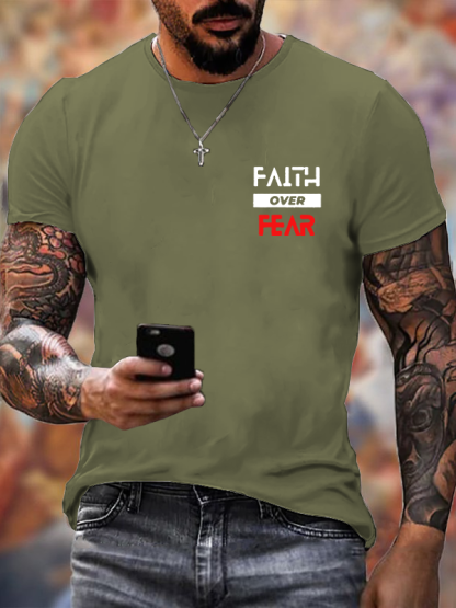 Faith Over Fear Christian Cotton T-Shirt