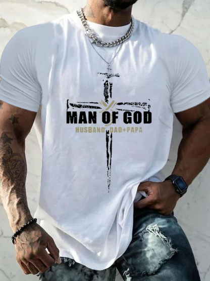 Man of God Christian Cotton T-Shirt
