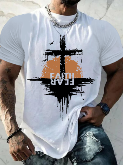 Faith Fear Christian Cotton T-Shirt