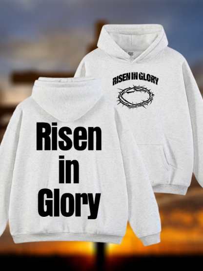 Risen In Glory Jesus God Christian Plush Fleece-Lined Hoodie