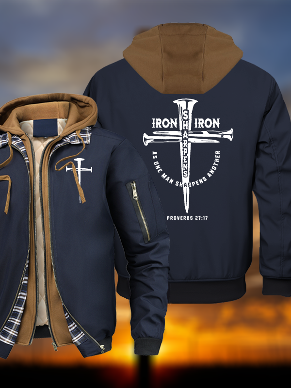 Iron Warm Hooded Bomber Jacket