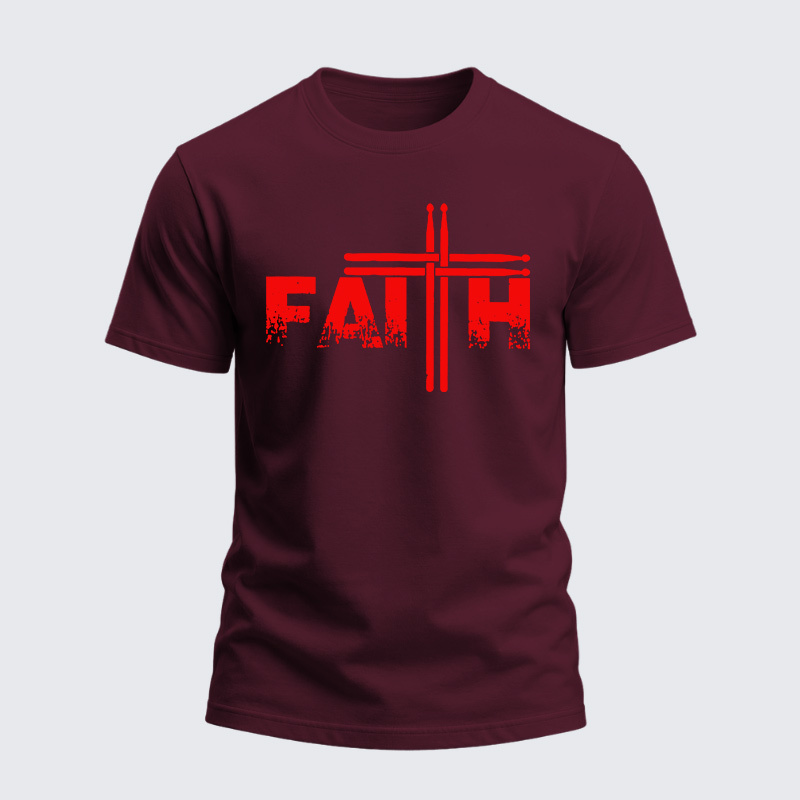 Heavyweight Cotton Tee - God Jesus Fun Drummer 