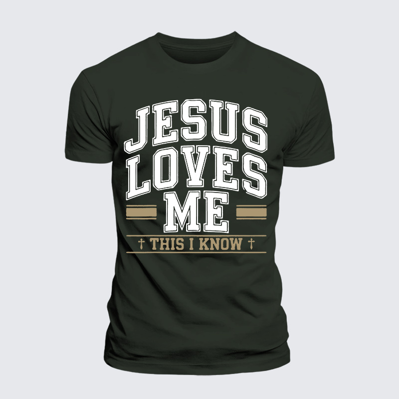Jesus Love Me This I Know Jesus God Christian Premium Mercerized Cotton Tee