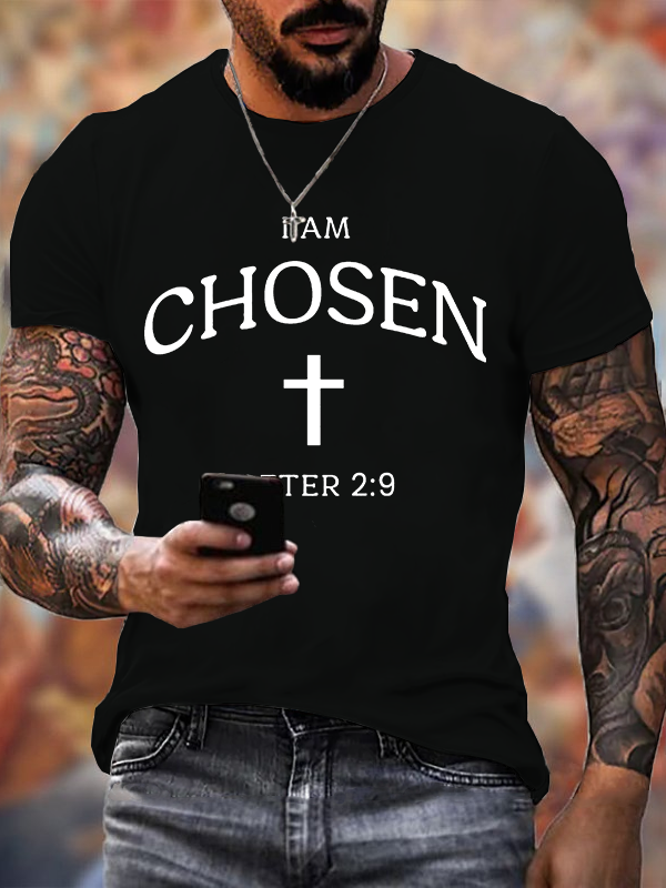I Am Chosen Jesus God Christian Cotton T-Shirt