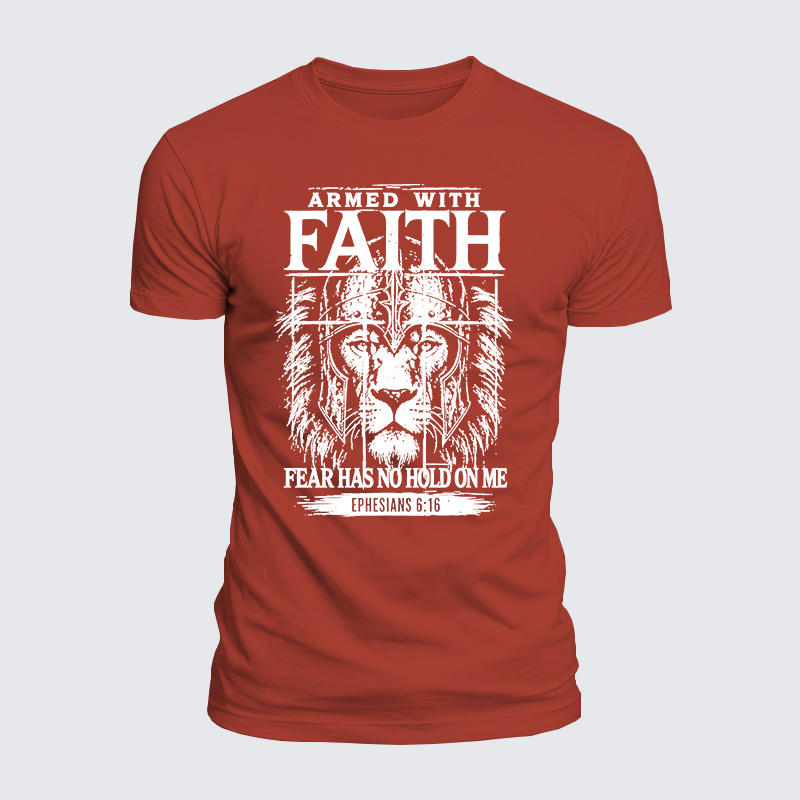 Armed With Faith Jesus God Christian  – Luxe Mercerized Interlock Cotton Tee