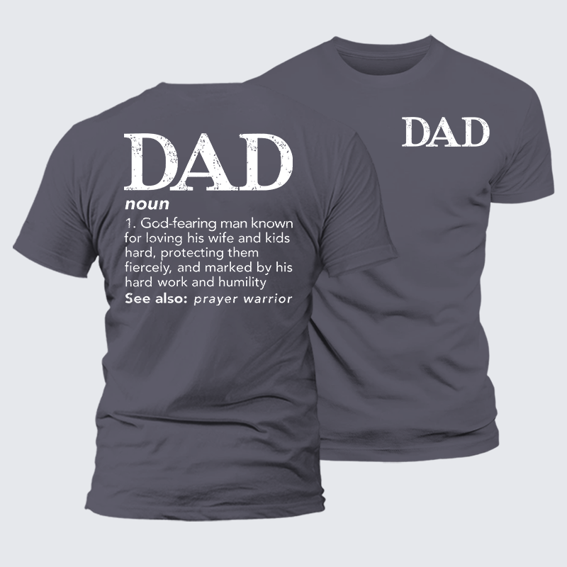 Dad See Also Prayer Warrior Jesus God Christian Premium Mercerized Cotton Tee