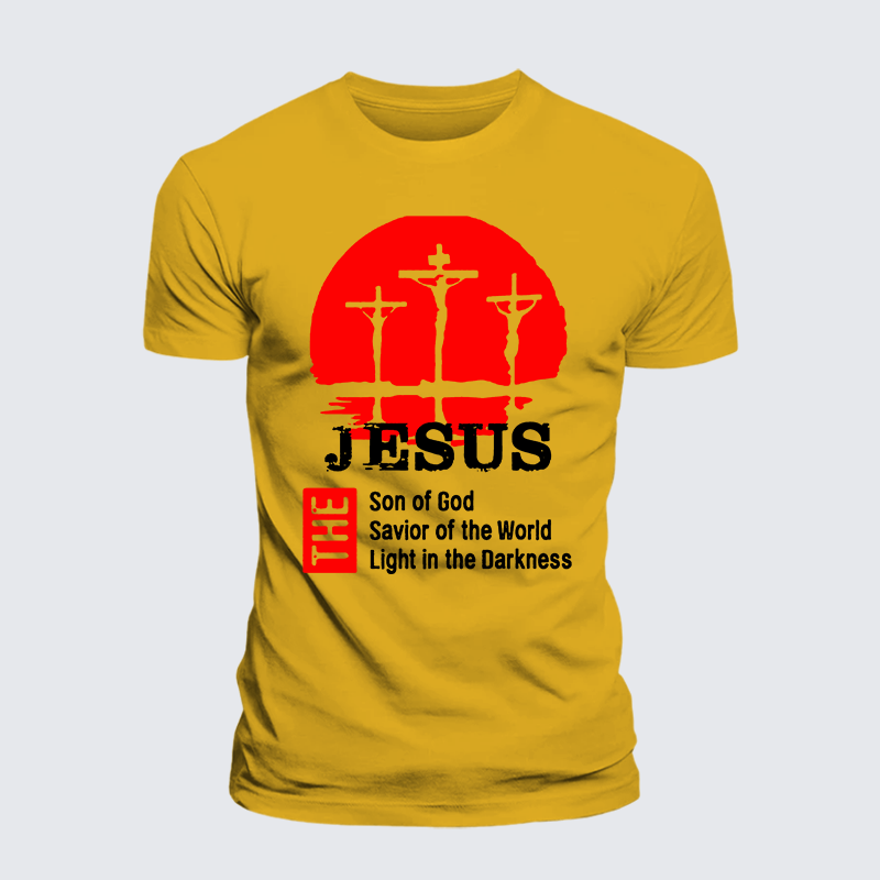 Jesus The Son Of God The Savior Of The World The Light In The Darkness Jesus God Christian Premium Mercerized Cotton Tee