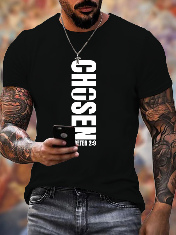Man Of God Husband Dad Jesus God Christian Cotton T-Shirt
